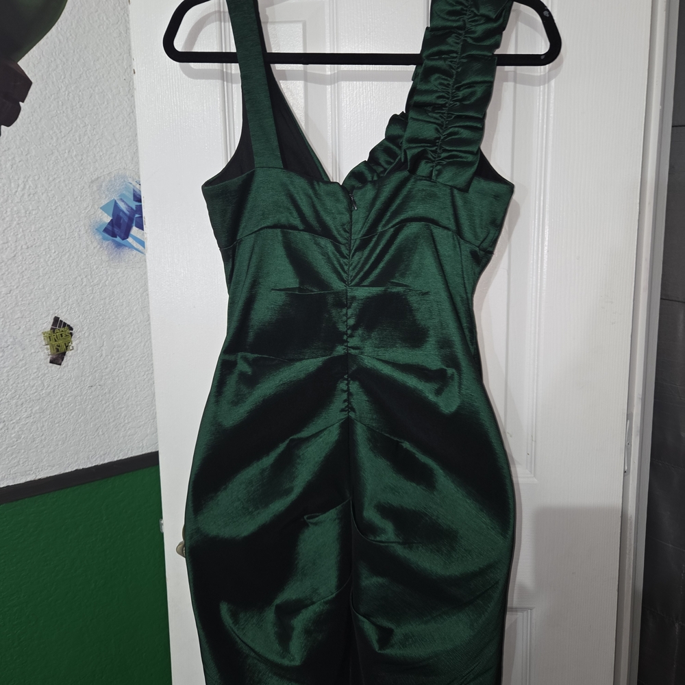 Xscape Emerald Green evening Cocktail Midi Dress. Size 10 - Picture 9 of 12